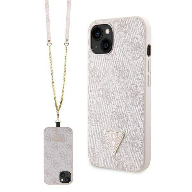 Чохол Guess Crossbody 4G Metal Logo для iPhone 14 Pro Max Pink (GUHCP14XP4TDSCPP)