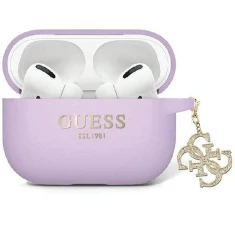 Чохол для навушників Guess Liquid Silicone Glitter Triangle Charm для AirPods Pro 2 Purple (GUAP2LECG4U)