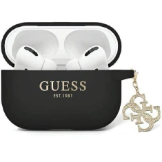 Чехол для наушников Guess Liquid Silicone Glitter Triangle Charm для AirPods Pro 2 Black (GUAP2LECG4K)
