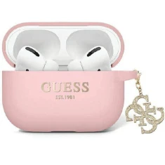 Чехол для наушников Guess Liquid Silicone Glitter Triangle Charm для AirPods Pro 2 Pink (GUAP2LECG4P)