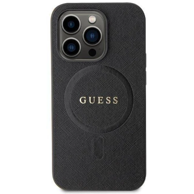 Чехол Guess Saffiano для iPhone 11 | XR Black with MagSafe (GUHMN61PSAHMCK)