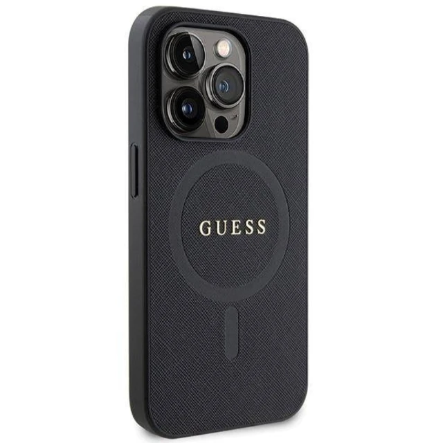 Чохол Guess Saffiano для iPhone 14 Pro Max Black with MagSafe (GUHMP14XPSAHMCK)