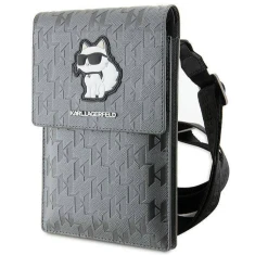 Чохол-сумка Karl Lagerfeld Saffiano Monogram Choupette (Bag) 18.5 х 12 х 2cm Silver (KLWBSAKHPCG)