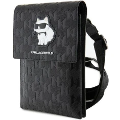 Чохол-сумка Karl Lagerfeld Saffiano Monogram Choupette (Bag) 18.5 х 12 х 2cm Black (KLWBSAKHPCK)