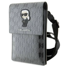 Чохол-сумка Karl Lagerfeld Saffiano Monogram Ikonik (Bag) 18.5 х 12 х 2cm Silver (KLWBSAKHPKG)