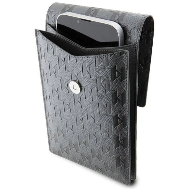 Чохол-сумка Karl Lagerfeld Saffiano Monogram Ikonik (Bag) 18.5 х 12 х 2cm Silver (KLWBSAKHPKG)