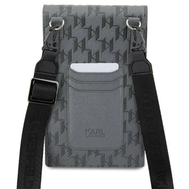Чохол-сумка Karl Lagerfeld Saffiano Monogram Ikonik (Bag) 18.5 х 12 х 2cm Silver (KLWBSAKHPKG)