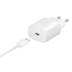 Мережевий зарядний пристрій Samsung 25W USB-C with USB-C to USB-C Cable White (8596311206221)