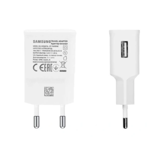 Мережевий зарядний пристрій Samsung 8W USB-A White (8596311098635)