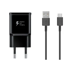 Мережевий зарядний пристрій Samsung 15W USB-A with USB-A to USB-C Cable Black (8596311080753)