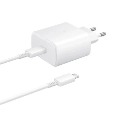 Мережевий зарядний пристрій Samsung 45W USB-C with USB-C to USB-C Cable 1.8m White (8596311205521)
