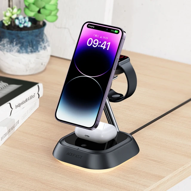 Бездротовий зарядний пристрій Acefast 3-in-1 15W Black (E16)