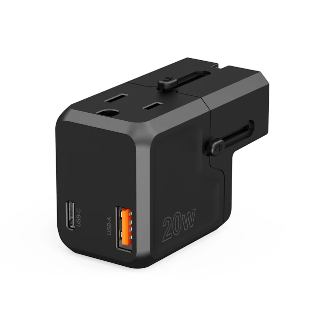 Мережевий зарядний пристрій Choetech PD US | EU | UK | AU 20W USB-A | USB-C Black (PD6038)