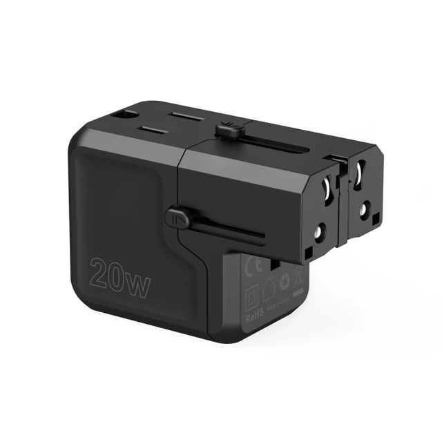 Мережевий зарядний пристрій Choetech PD US | EU | UK | AU 20W USB-A | USB-C Black (PD6038)