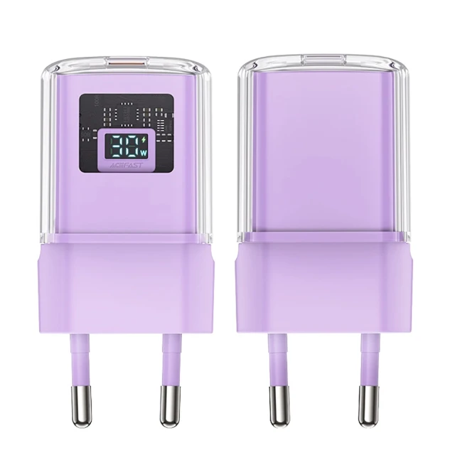 Мережевий зарядний пристрій Acefast GaN PD 30W USB-C Purple (A53-purple)
