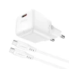Мережевий зарядний пристрій Acefast GaN PD 30W USB-C with Type-C to Type-C Cable White (A77_W)