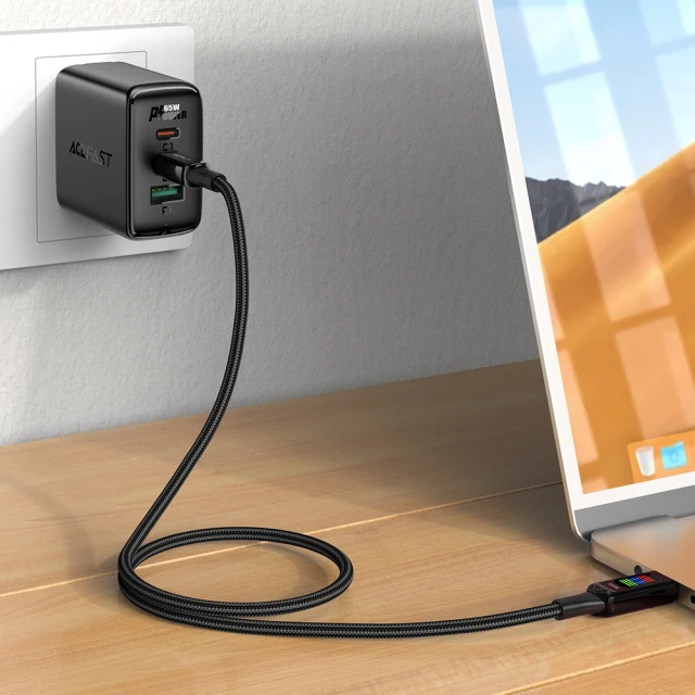 Кабель Acefast Display Cable USB-С to USB-С 1.2m 100W Black (C7-03)
