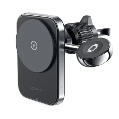 Автотримач з функцією бездротової зарядки Acefast 2-in-1 15W Black with MagSafe (D18)