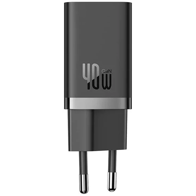 Мережевий зарядний пристрій Baseus GaN5 Pro 40W 2xUSB-C Black (CCGP180101)