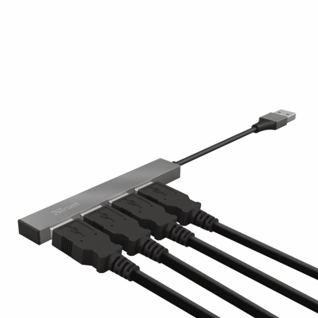 USB-хаб Trust Halyx Aluminium USB-А 4 Port Black (23786_TRUST)