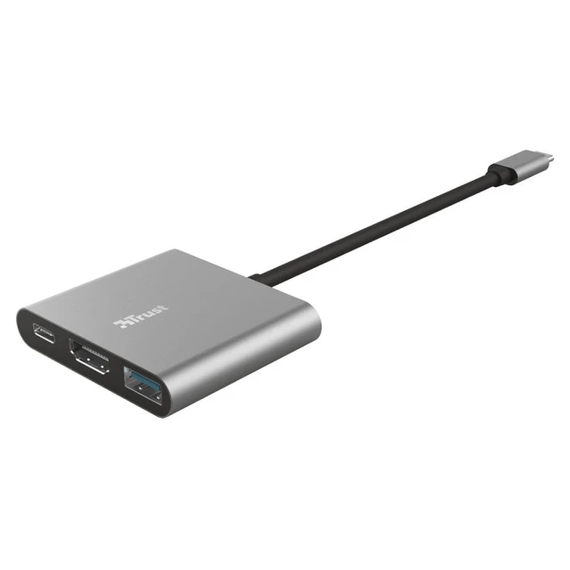 USB-хаб Trust Dalyx Aluminium 3-in-1 Multiport USB-C Gray (23772_TRUST)