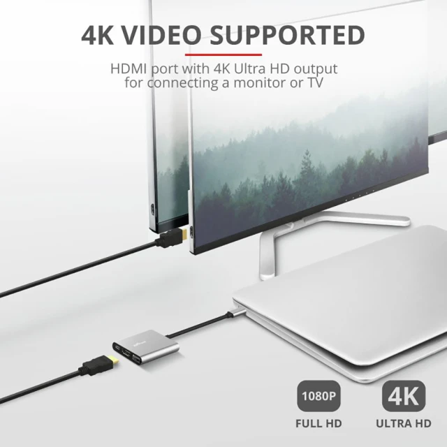 USB-хаб Trust Dalyx Aluminium 3-in-1 Multiport USB-C Gray (23772_TRUST)