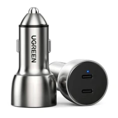 Автомобильное зарядное устройство Ugreen Quick Charge 2x USB Type-C FCP AFC 36W 3A Gray (UGR1331GRY)