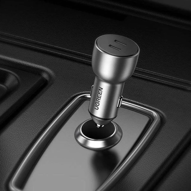 Автомобільний зарядний пристрій Ugreen Quick Charge 2x USB Type-C FCP AFC 36W 3A Gray (UGR1331GRY)