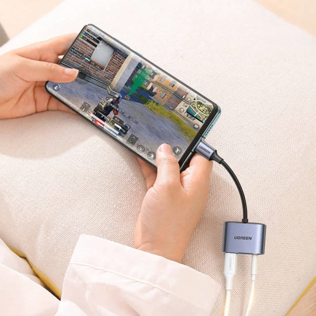 Адаптер Ugreen Audio Adapter USB Type-C to USB Type-C PD QC with Mini Jack 3.5mm Gray (UGR1278GRY)