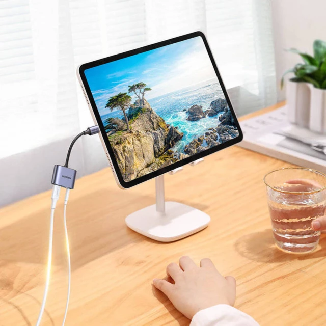Адаптер Ugreen Audio Adapter USB Type-C to USB Type-C PD QC with Mini Jack 3.5mm Gray (UGR1278GRY)
