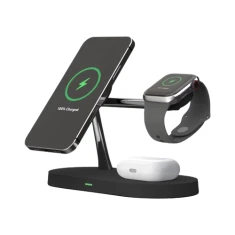 Бездротовий зарядний пристрій Tech-Protect A12 3-in-1 15W Black with MagSafe (6216990211867)