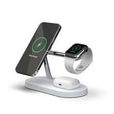 Бездротовий зарядний пристрій Tech-Protect A12 3-in-1 15W White with MagSafe (6216990211850)
