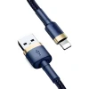 Кабель Baseus Cafule USB-A to Lightning 1m Navy Blue/Gold (6953156290754)