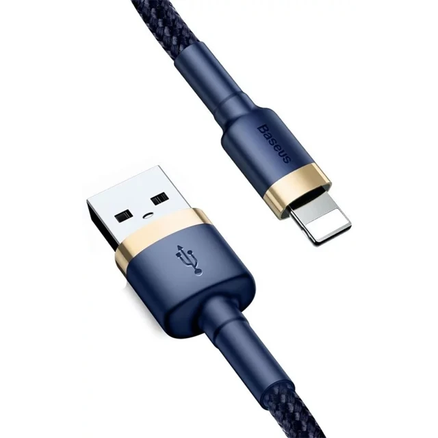 Кабель Baseus Cafule USB-A to Lightning 1m Navy Blue/Gold (6953156290754)