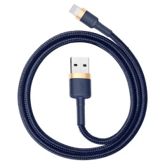 Кабель Baseus Cafule USB-A to Lightning 1m Navy Blue/Gold (6953156290754)