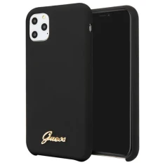 Чохол Guess Silicone Vintage Gold Logo для iPhone 11 Pro Max Black (GUHCN65LSLMGBK)
