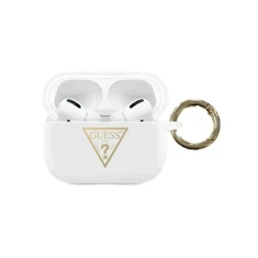 Чехол для наушников Guess Silicone Triangle Logo для AirPods Pro White (GUACAPLSTLWH)