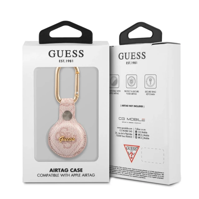 Брелок Guess Vintage Script для AirTag Pink (GUATP4GMSRP)