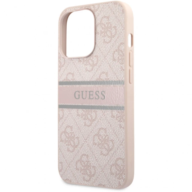 Чохол Guess Stripe Collection для iPhone 13 Pro Pink (GUHCP13L4GDPI)