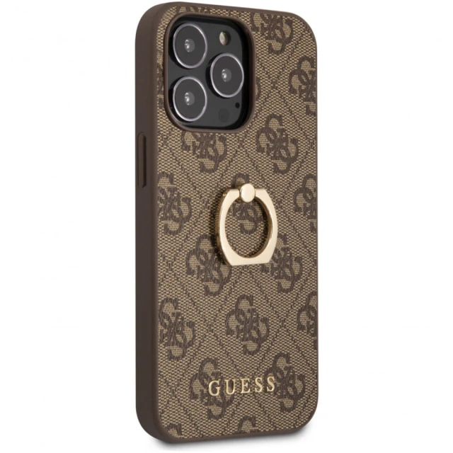 Чохол Guess Ring Stand для iPhone 13 Pro Brown (GUHCP13L4GMRBR)