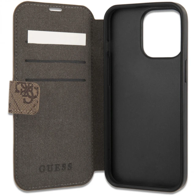 Чохол-книжка Guess Big Metal Logo для iPhone 13 Pro Max Brown (GUBKP13X4GMGBR)
