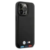 Чохол BMW для iPhone 14 Pro Leather Stamp Tricolor Black with MagSafe (BMHMP14L22PTDK)