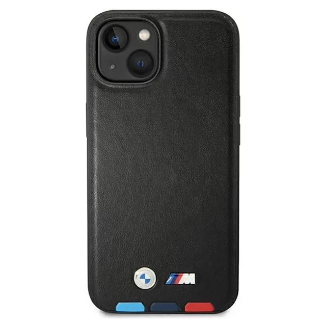Чохол BMW для iPhone 14 Plus Leather Stamp Tricolor Black with MagSafe (BMHMP14M22PTDK)