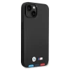 Чохол BMW для iPhone 14 | 13 Leather Stamp Tricolor Black with MagSafe (BMHMP14S22PTDK)