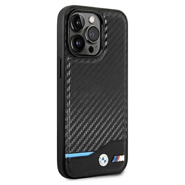 Чохол BMW для iPhone 14 Pro Leather Carbon Black (BMHCP14L22NBCK)