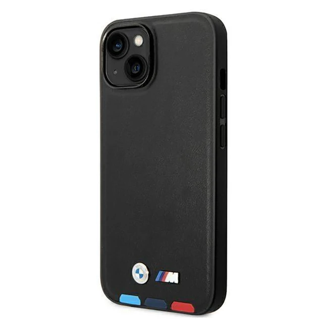 Чохол BMW для iPhone 14 Plus Leather Stamp Tricolor Black (BMHCP14M22PTDK)