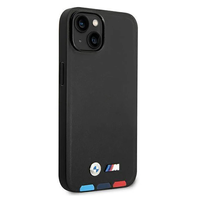 Чохол BMW для iPhone 14 Plus Leather Stamp Tricolor Black (BMHCP14M22PTDK)