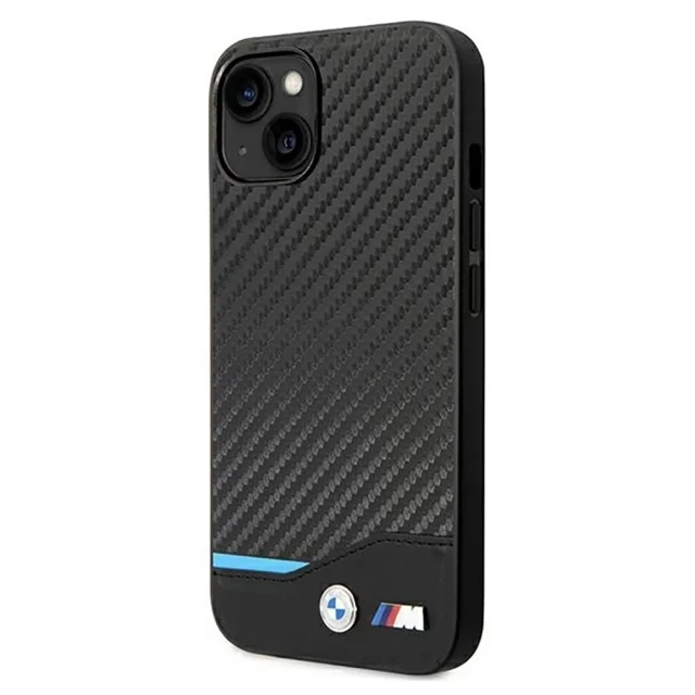 Чехол BMW для iPhone 14 | 13 Leather Carbon Black (BMHCP14S22NBCK)
