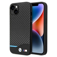 Чохол BMW для iPhone 14 | 13 Leather Carbon Black (BMHCP14S22NBCK)