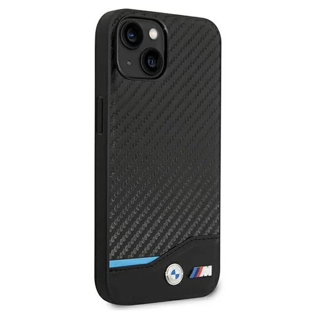 Чехол BMW для iPhone 14 | 13 Leather Carbon Black (BMHCP14S22NBCK)